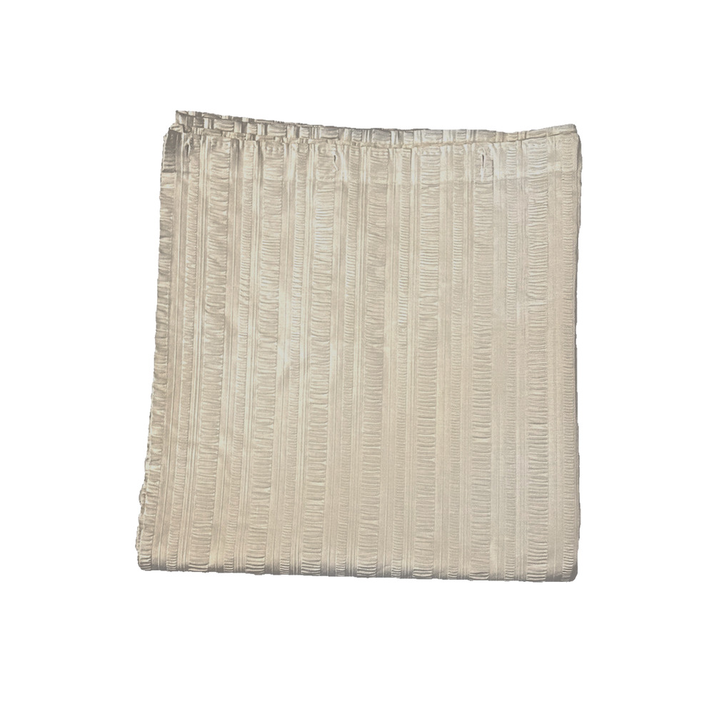 Vintage 70s Shower Curtain by Bloomcraft Puckered Stripe Ivory Cream Off-White